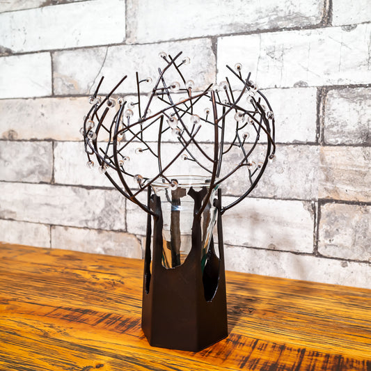 アイアン製 ガラス花瓶・フラワーベース ツィッグボール 正面