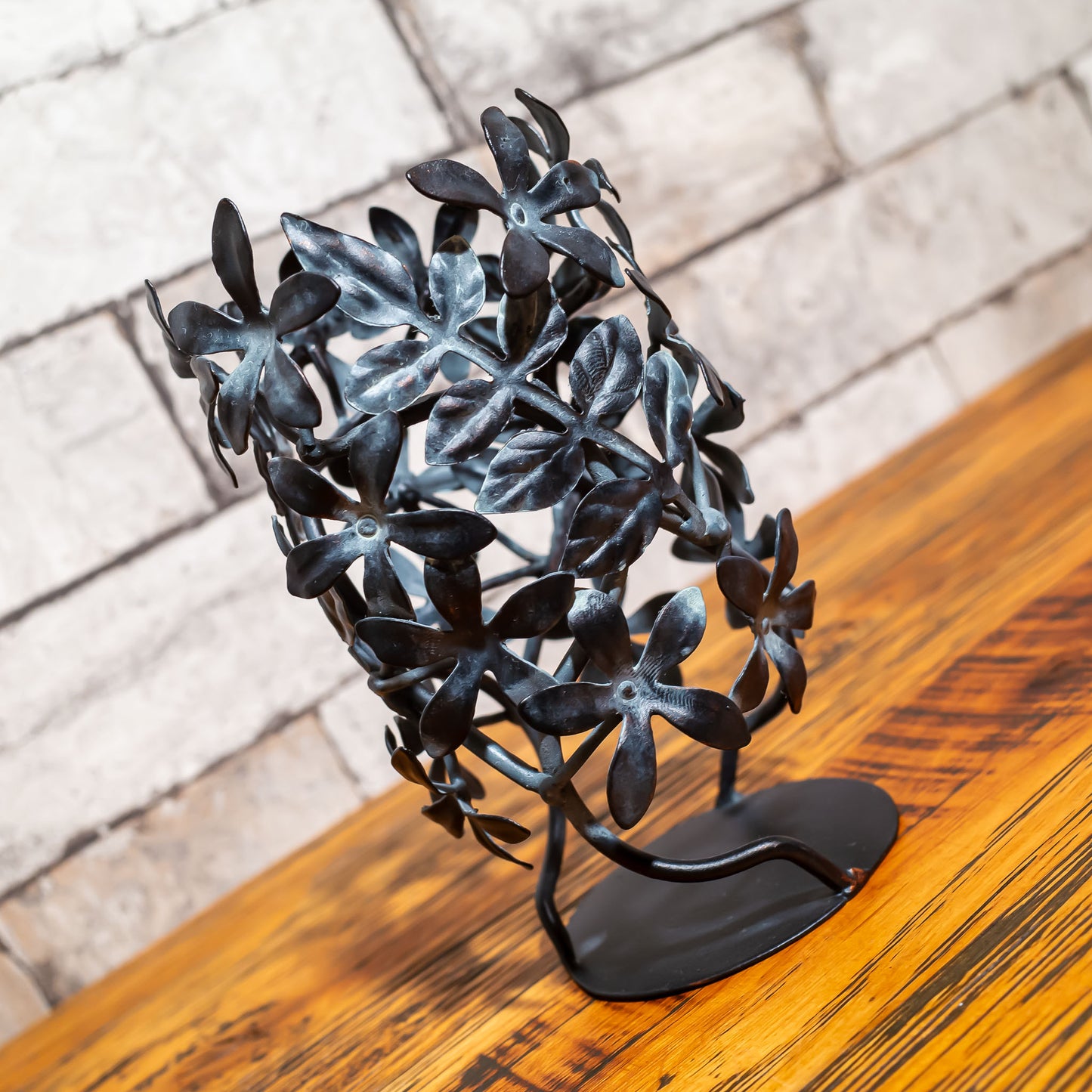 アイアン製 ガラス花瓶・フラワーベース ジャスミン スモーク アップ2