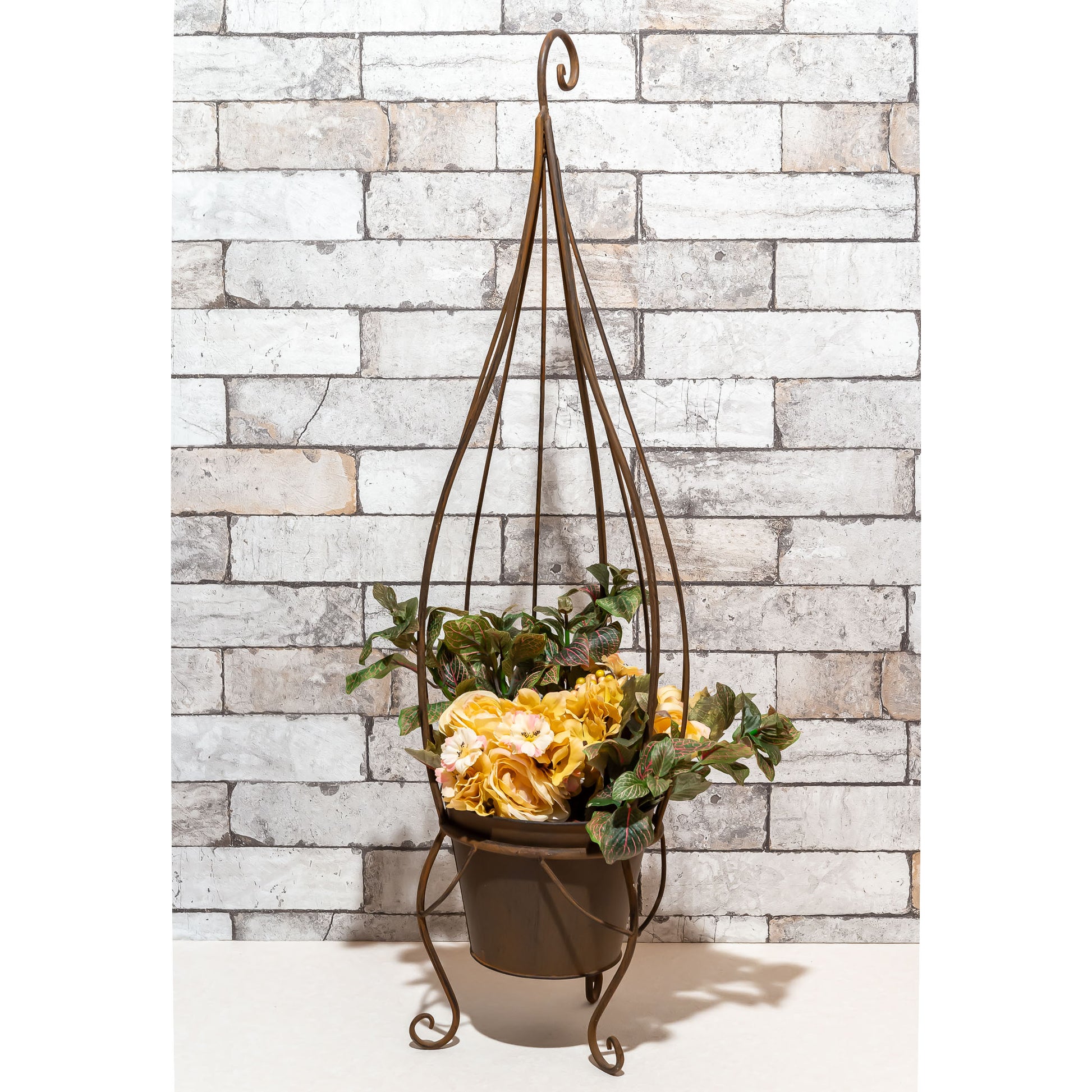 ガーデニング雑貨 アイアン製 プランター 鉢カバー ロングコクーン フラワーアレンジ例