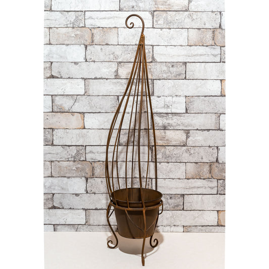 ガーデニング雑貨 アイアン製 プランター 鉢カバー ロングコクーン 左横