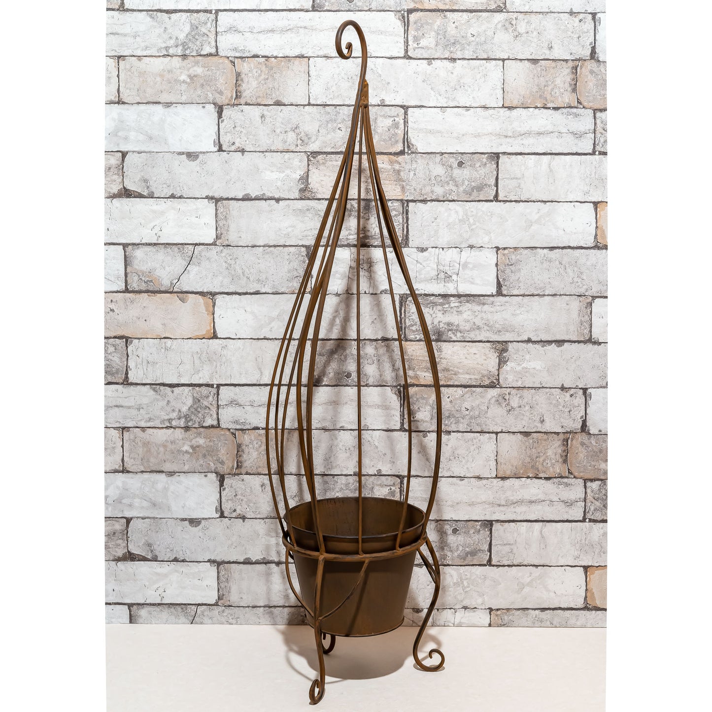 ガーデニング雑貨 アイアン製 プランター 鉢カバー ロングコクーン 後ろ