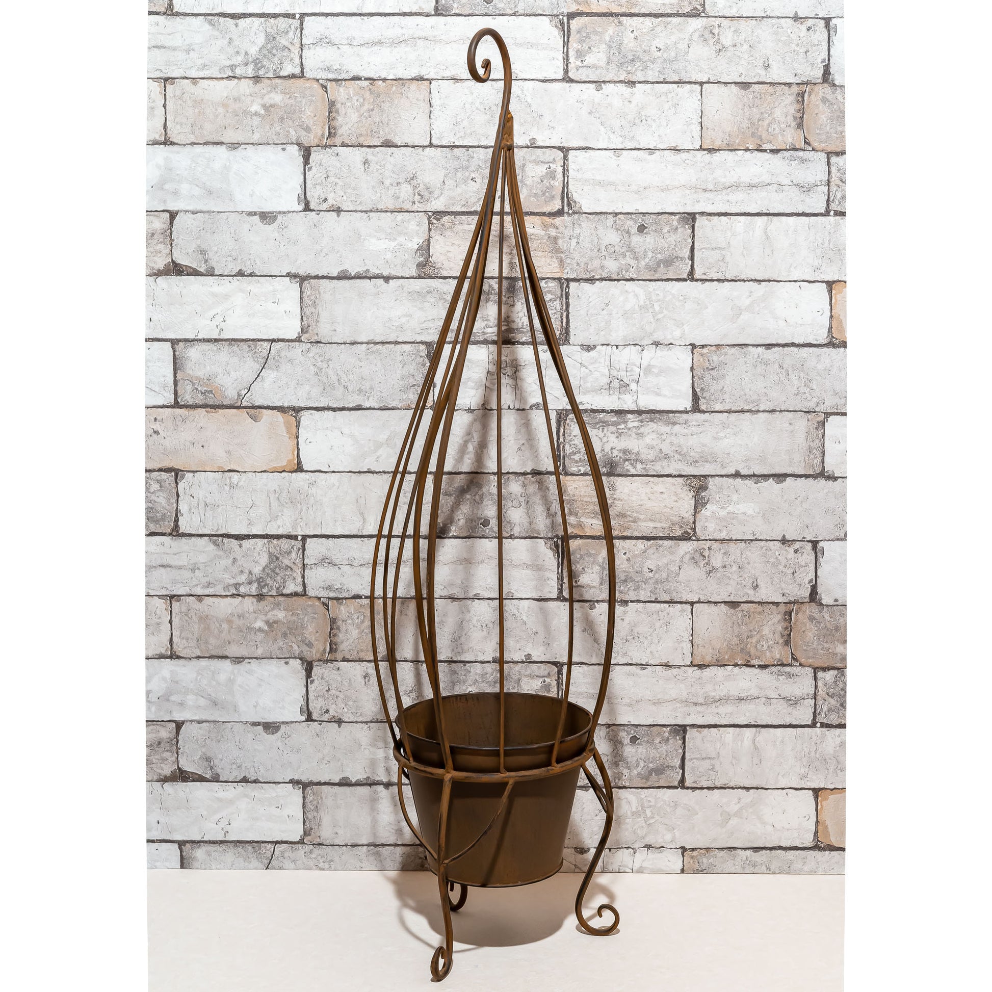 ガーデニング雑貨 アイアン製 プランター 鉢カバー ロングコクーン 後ろ