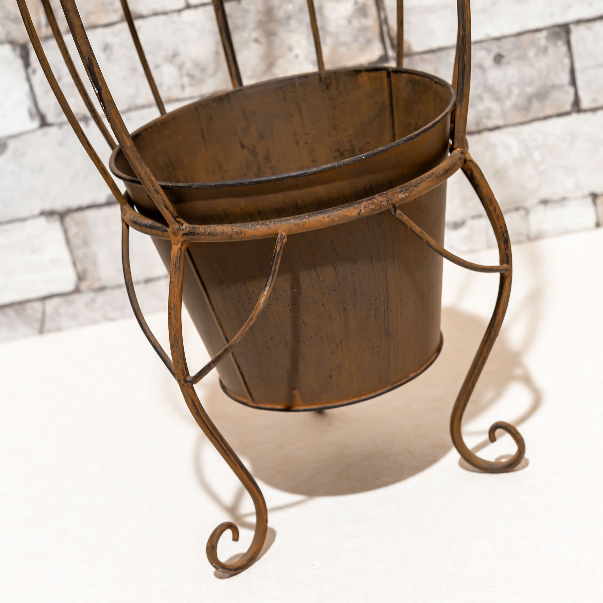 ガーデニング雑貨 アイアン製 プランター 鉢カバー ロングコクーン アップ