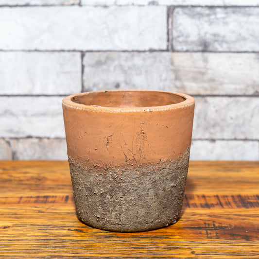 ガーデニング雑貨 テラコッタ製プランター(鉢カバー)クレイポット Sサイズ 正面