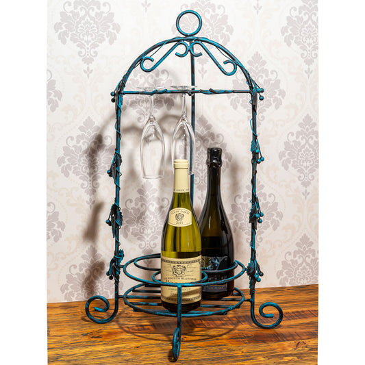 アイアン製 青銅風 ワインホルダー ワインラック ボトルホルダー ボトル装着例
