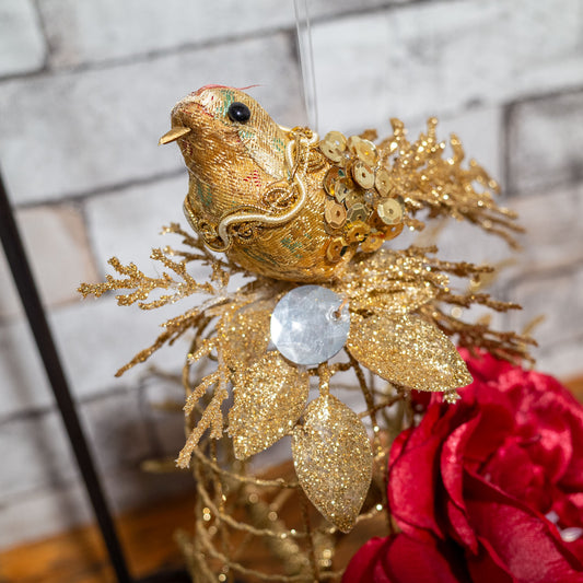 ナイロン製 バードケージ型オーナメント レッド アップ