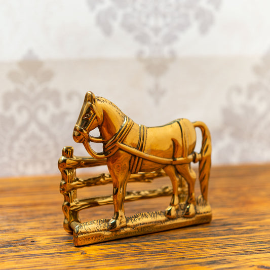 イタリア製 真鍮 ブラス カードホルダー ホース 正面