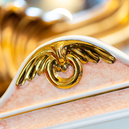 イタリア製 陶器 神殿型フォトフレーム 写真立て ピンク アップ