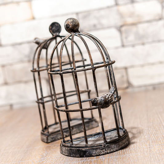 アイアン製 ジャルダンフェール ブックエンド バードケージ 鳥かご 正面