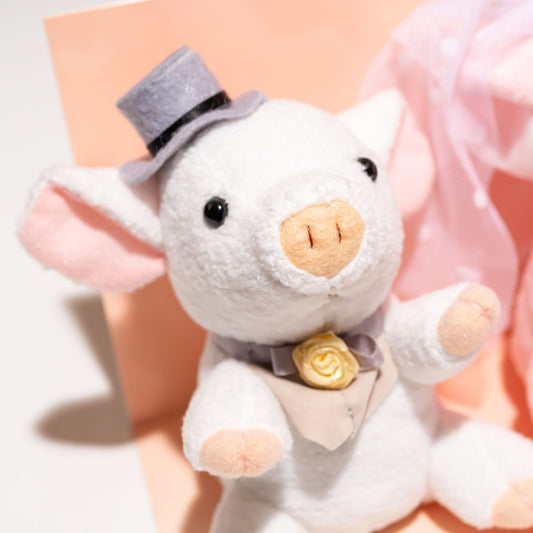 たけのこ TAKENOKO ぬいぐるみ ウェディングペア ぬいぐるみ ブタ 23504 新郎ブタ