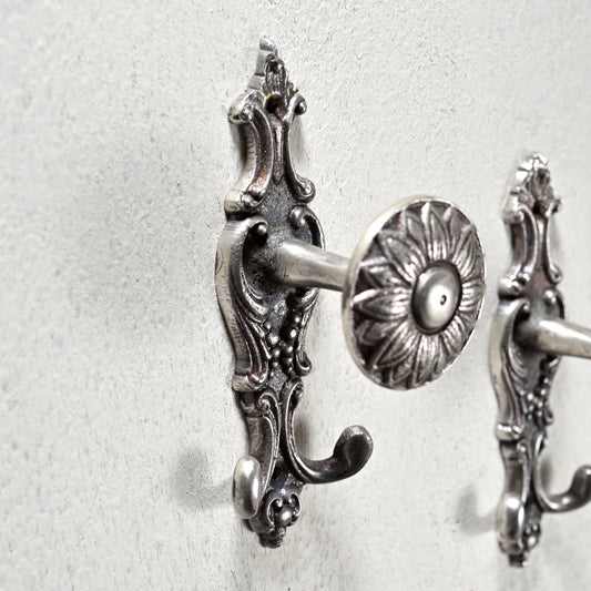 アルミニウム製 壁掛け クラシカル デコールウォールフック 2個セット 左横