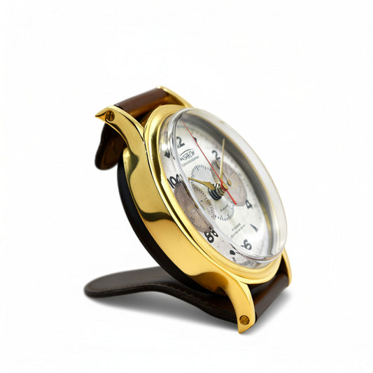 TIMEWORKS タイムワークス BY UTTERMOST 真鍮 ブラス 腕時計型 アラーム付き置き時計 左横
