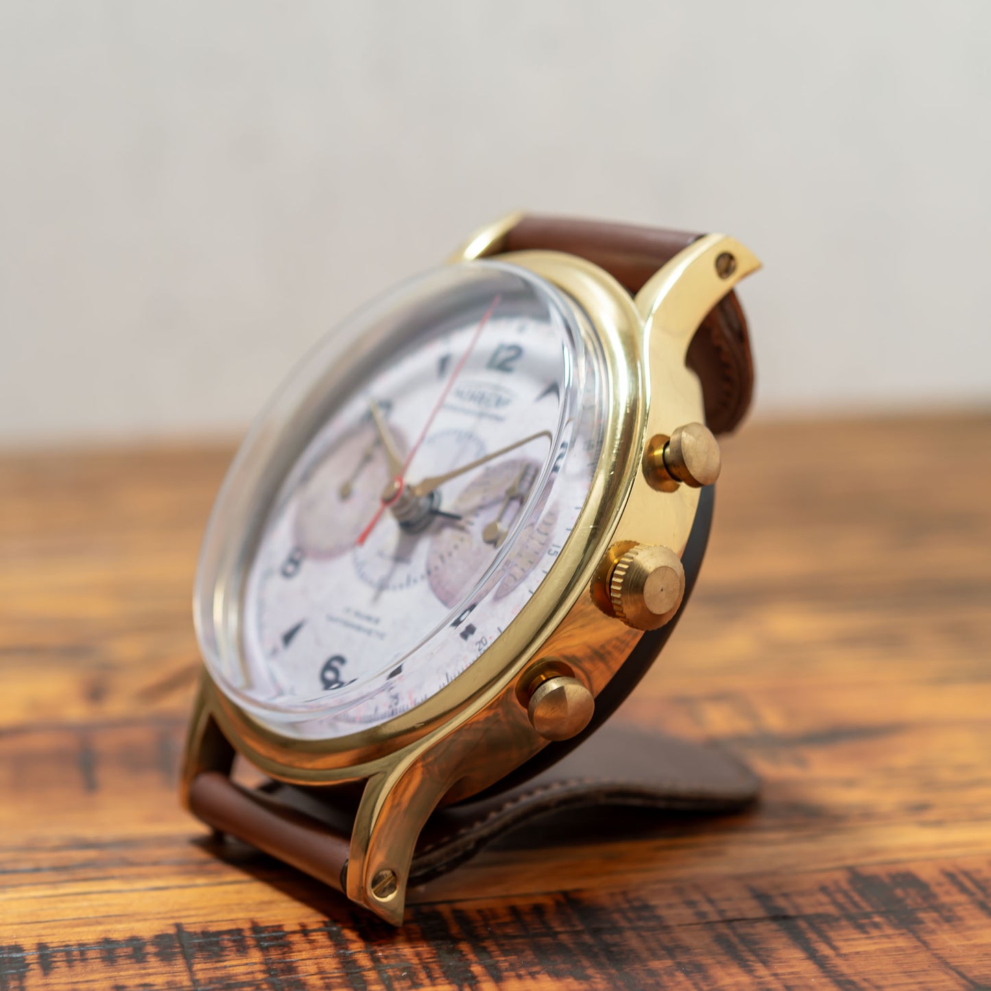 TIMEWORKS タイムワークス BY UTTERMOST 真鍮 ブラス 腕時計型 アラーム付き置き時計 右横