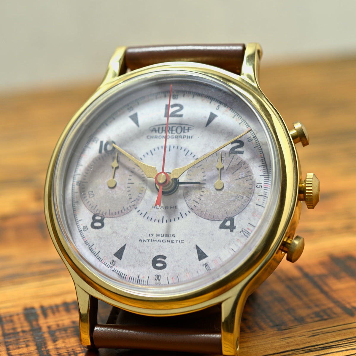TIMEWORKS タイムワークス BY UTTERMOST 真鍮 ブラス 腕時計型 アラーム付き置き時計 文字盤アップ