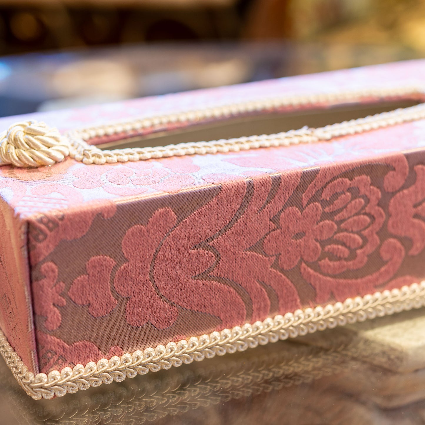 ジェニファーテイラー Jennifer Taylor ティッシュボックス Lorraine Pink ロレーヌピンク 側面