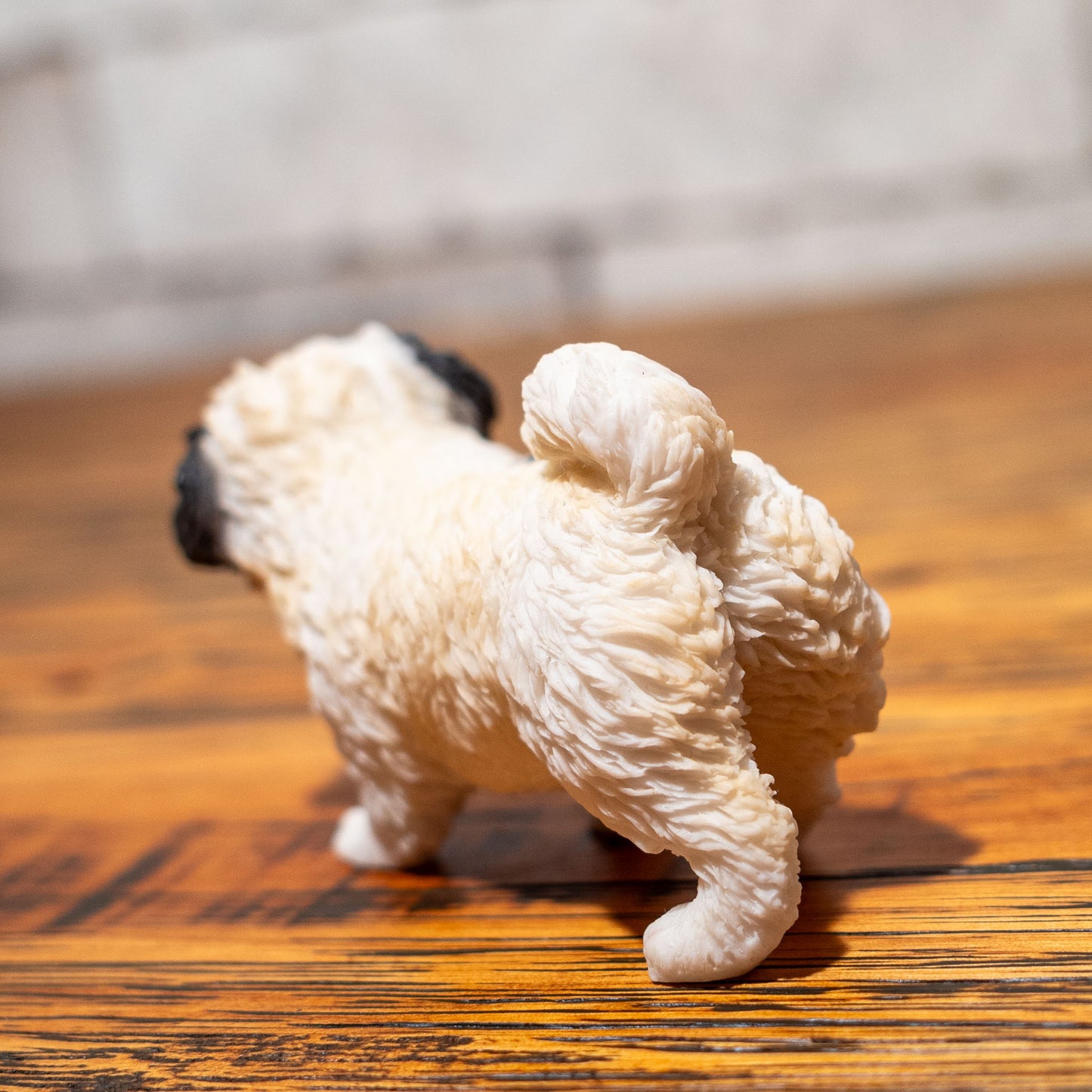 樹脂・レジン製 犬型置物 パピー 仔犬 スパニエル 後ろ