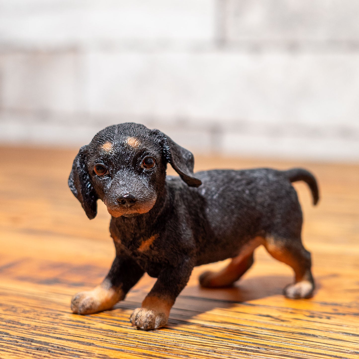 樹脂・レジン製 犬型置物 パピー 仔犬 ロットワイラー 正面2