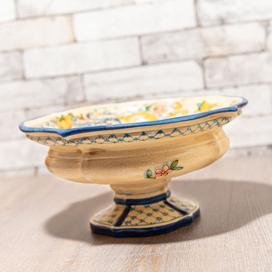 【アウトレット】ガーデニング雑貨 イタリア製 陶器足付き花瓶 コンポート 左横