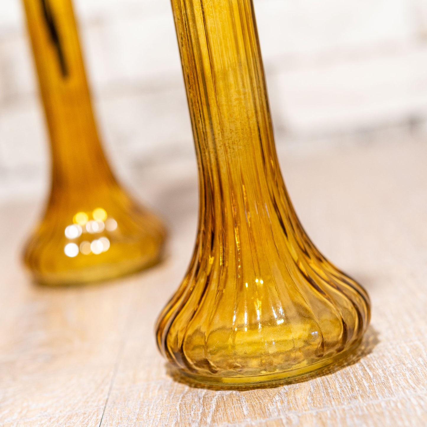 チェスキーガラス 花瓶・フラワーベース アンバー アップ2