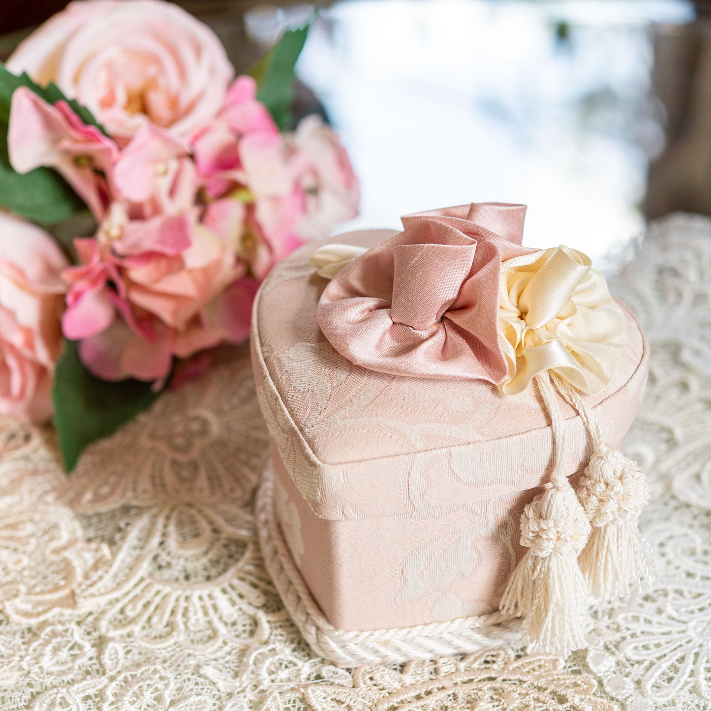 ジェニファーテイラー Jennifer Taylor ハートボックス 小物入れ Heirloom pink エアルームピンク 正面
