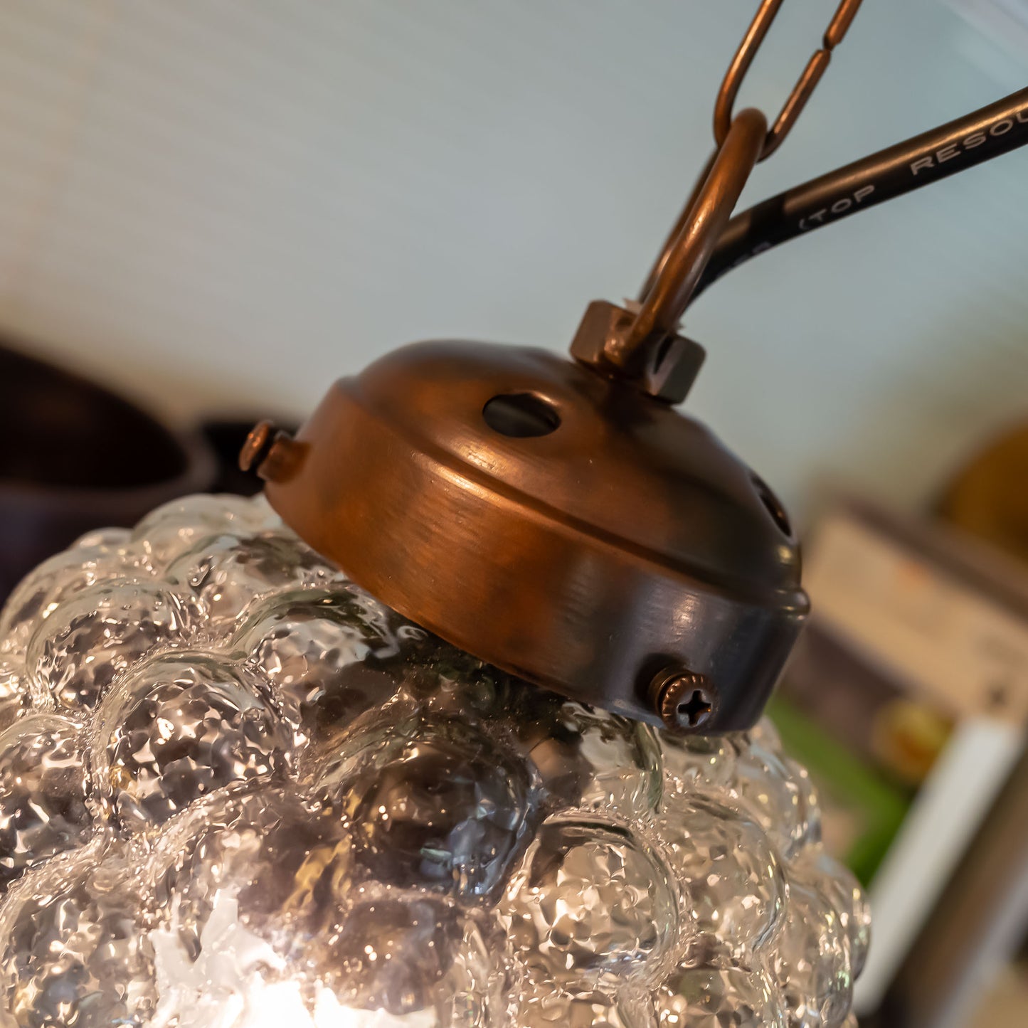 メタル製照明 シャンデリア ペンダントガラスライト グレープ クリア アップ2