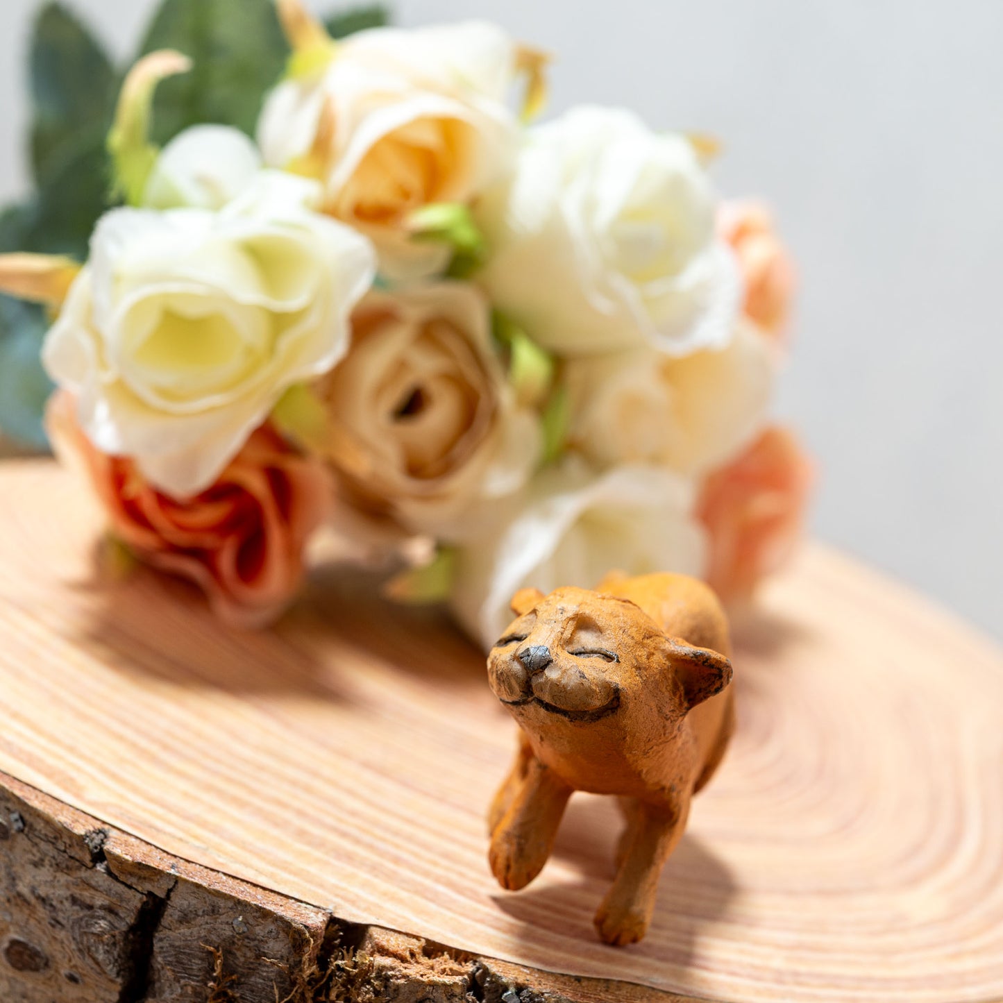 ガーデニング雑貨 アニマル型プランターオーナメント Mini Garden ネコ 右横顔