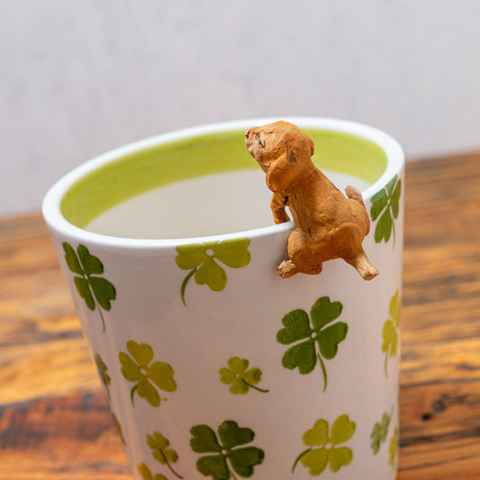 ガーデニング雑貨 アニマル型プランターオーナメント Mini Garden イヌ プランターに引っ掛けたところ2