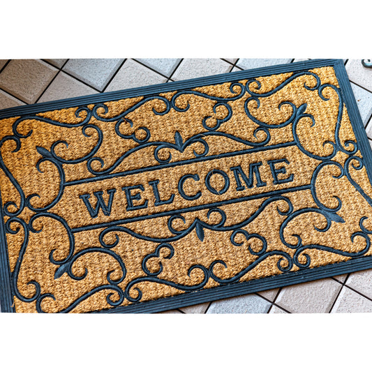 コイヤーラバー 玄関ドアマット スクエア Welcome ウェルカム Welcome文字