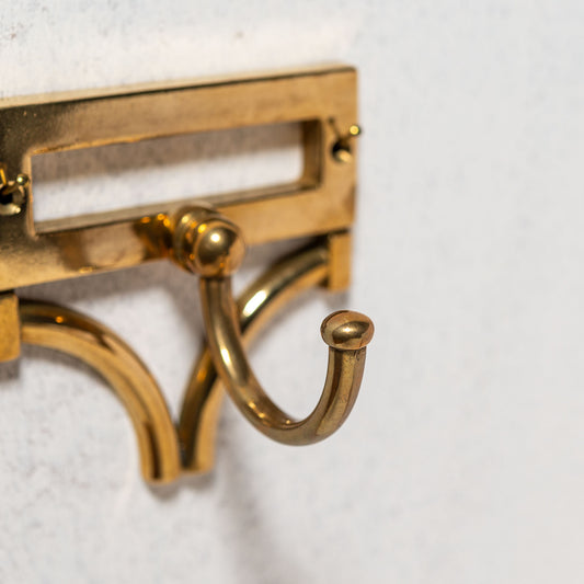 イタリア製 真鍮 ブラス 1フック 壁掛け コートハンガー アップ