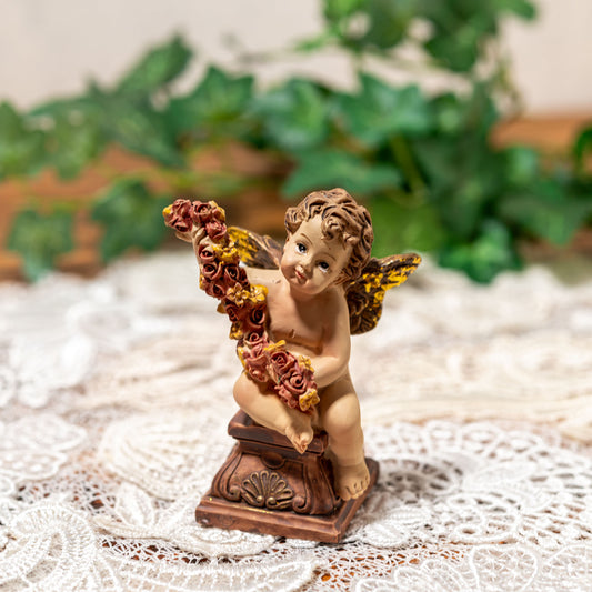 樹脂・レジン製 エンジェル 天使 カラーデコール 置物 シッティング エンジェル 正面