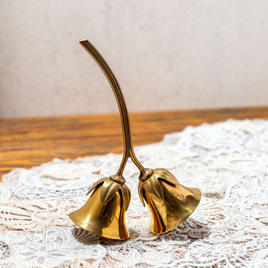 【アウトレット】イタリア製 真鍮 ブラス ダブルチューリップ型 ハンドベル 裏面