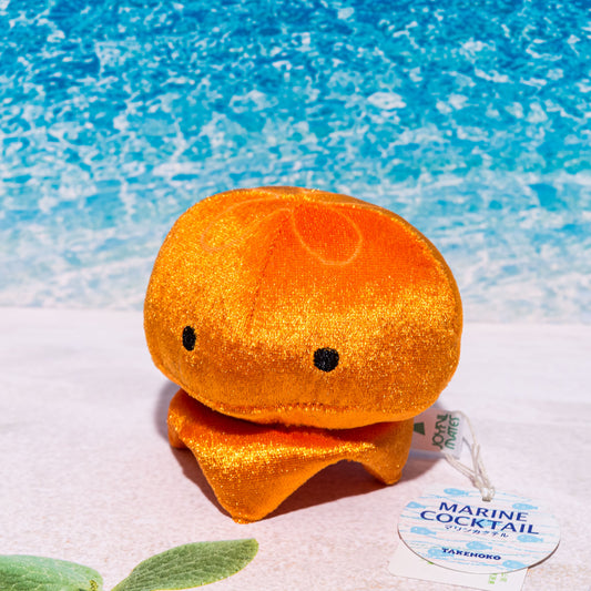 たけのこ TAKENOKO ぬいぐるみ パールクラゲ (押笛入) オレンジ 80810 左横から