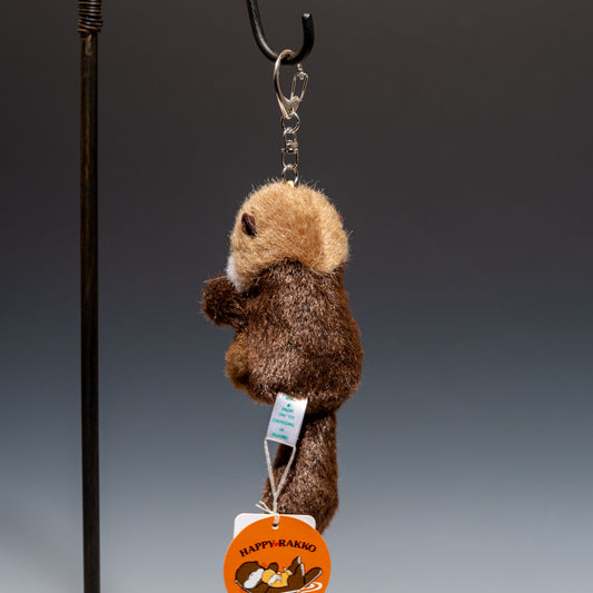 たけのこ TAKENOKO ぬいぐるみ マリンシリーズ プチラッコ こげ茶 68420のぶら下がり後ろ姿