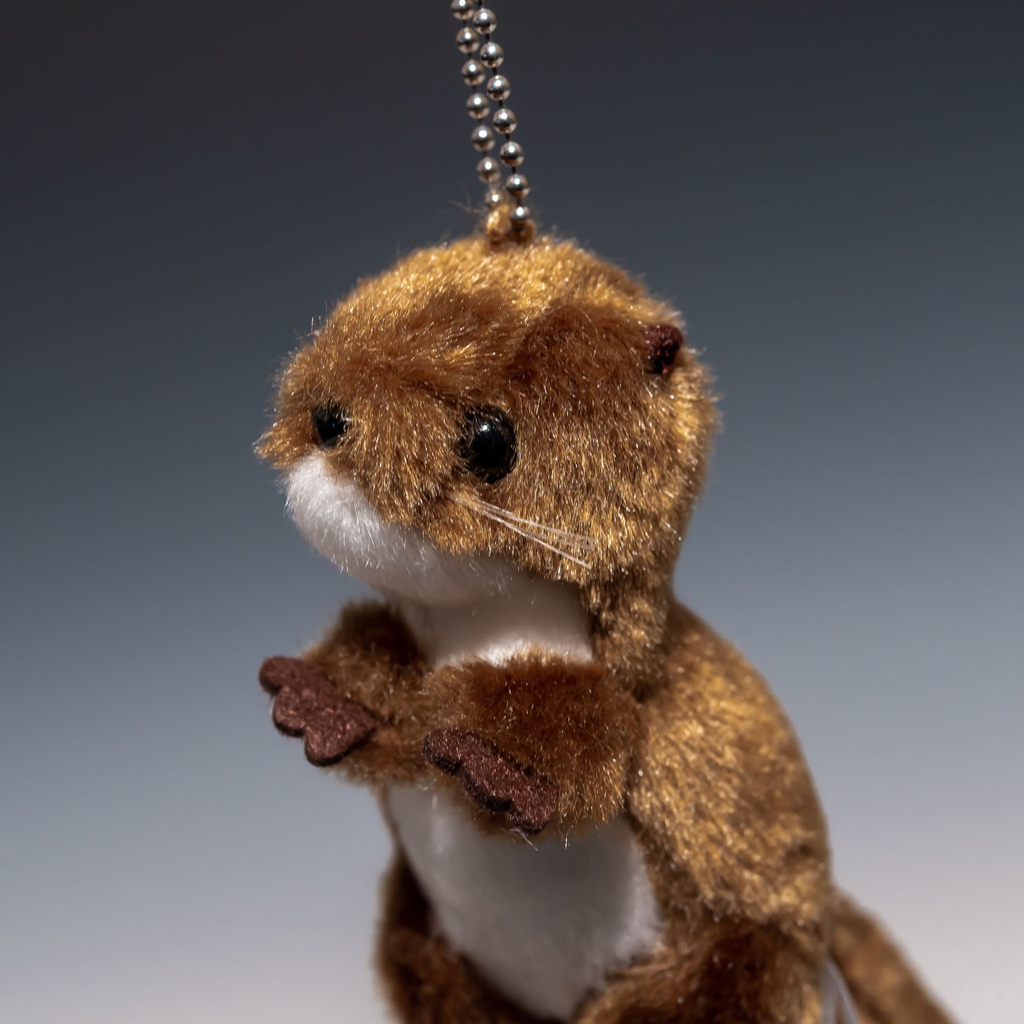 たけのこ TAKENOKO ぬいぐるみ マリンシリーズ カワウソ 立ち ボールチェーン 58124 左横顔