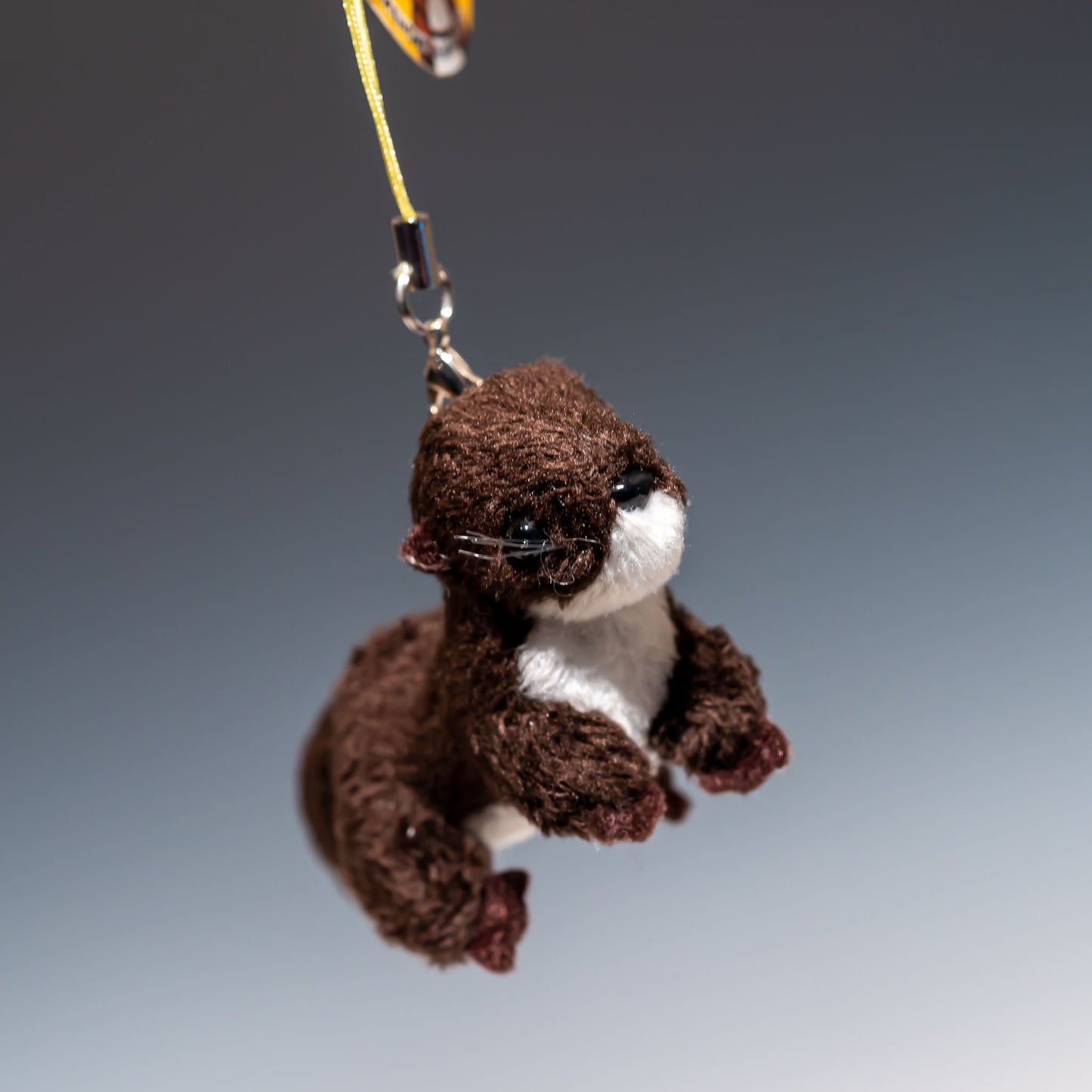 たけのこ TAKENOKO ぬいぐるみ マリンシリーズ カワウソ ストラップ グレー 48811 右横顔