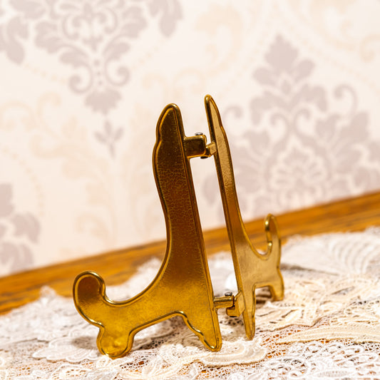 イタリア製 真鍮 ブラス イーゼル プレートスタンド 皿立て Sサイズ 後ろ