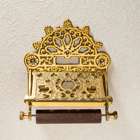 イタリア製 真鍮 真鍮 ペーパーホルダー 正面