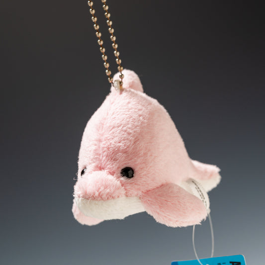 オリエンタルトーイ ぬいぐるみ アクアクラブ ボールチェーン イルカ ピンク AC-481 左横顔