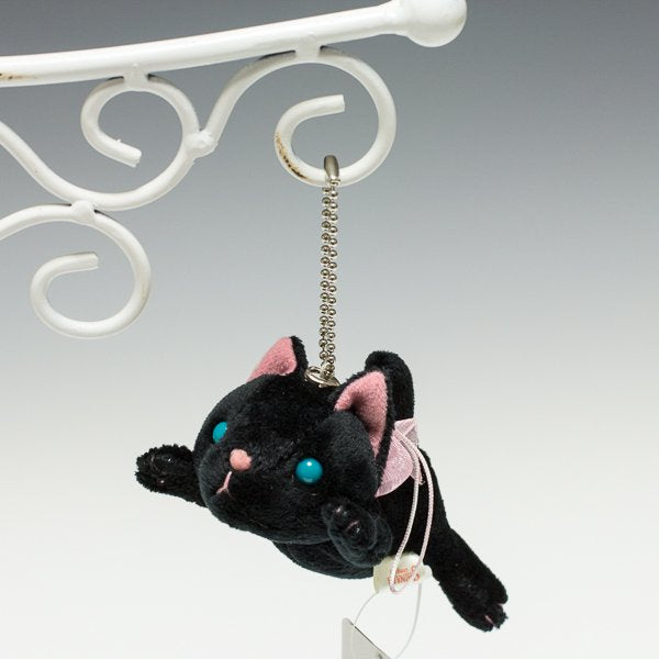 シナダ SHINADA ぬいぐるみ もっとあそんでにゃんこ (S) 黒の正面