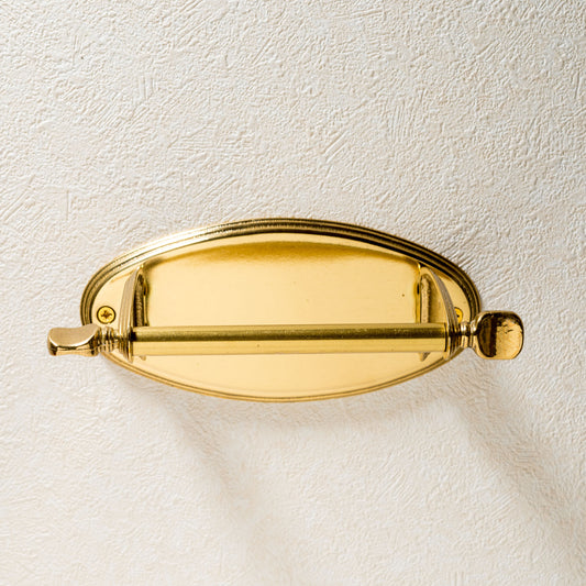 イタリア製 サニタリー雑貨 真鍮 ブラス トイレットペーパーホルダー オーバル 正面2