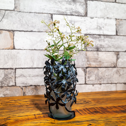彩か SAIKA アイアン製 花瓶・フラワーベース ジャスミン スモーク PIE-251 正面