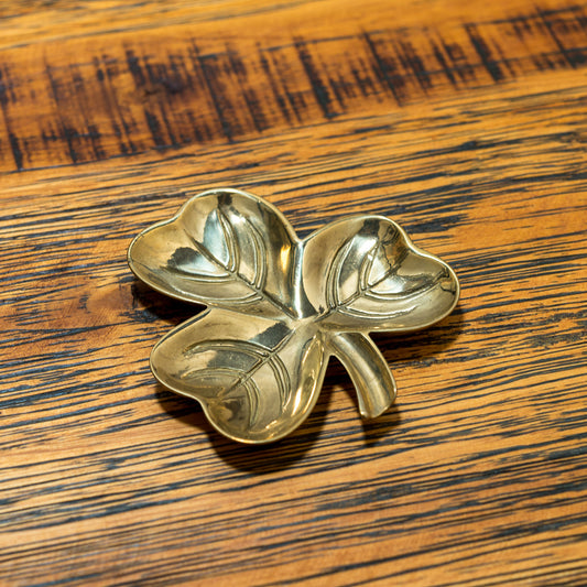 イタリア製 真鍮 ブラス トレー クローバー 後ろから