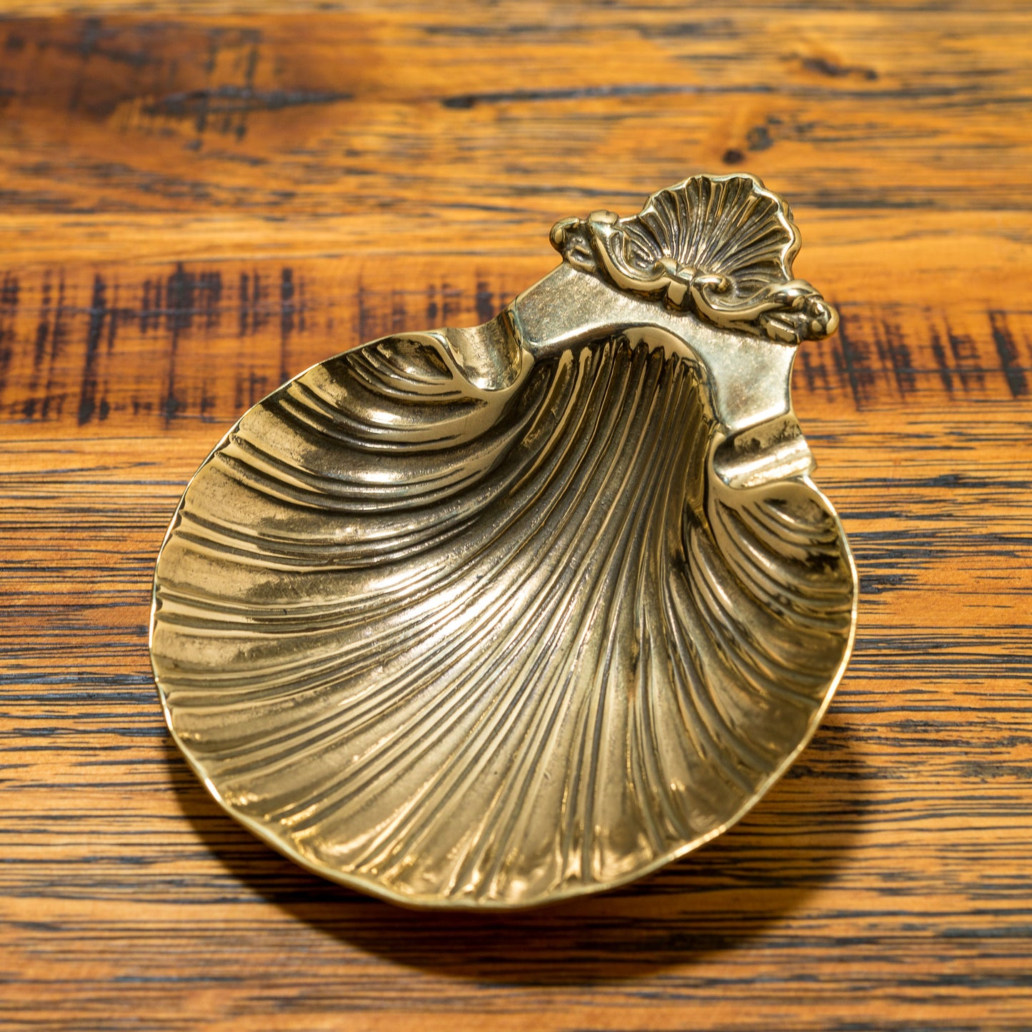 イタリア製 真鍮 ブラス シェル型 貝殻 トレー 上面から