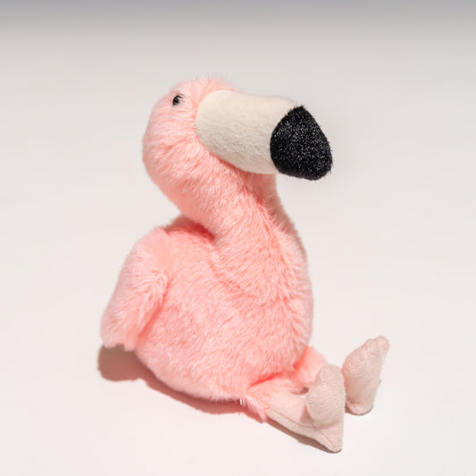 内藤デザイン研究所 ぬいぐるみ 大陸散歩 ぽちゃまる Sサイズ フラミンゴ 右横から