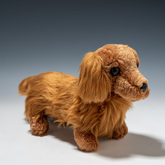 オリエンタルトーイ ぬいぐるみ ミニチュアダックス S ゴールド KK-230-G 右横