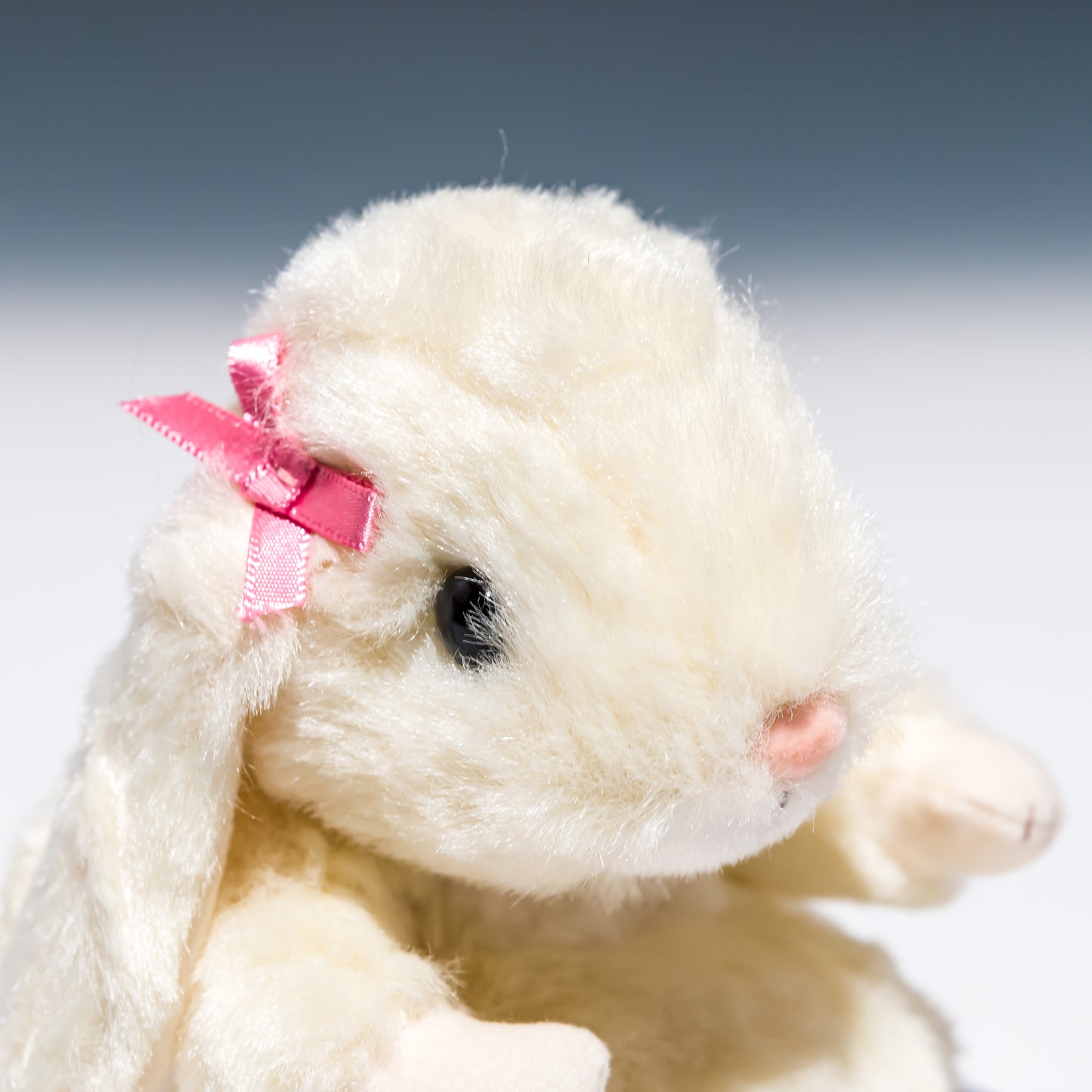 スターチャイルド STAR CHILD ぬいぐるみ ロップイヤー リボン アイボリー 1640 右横顔