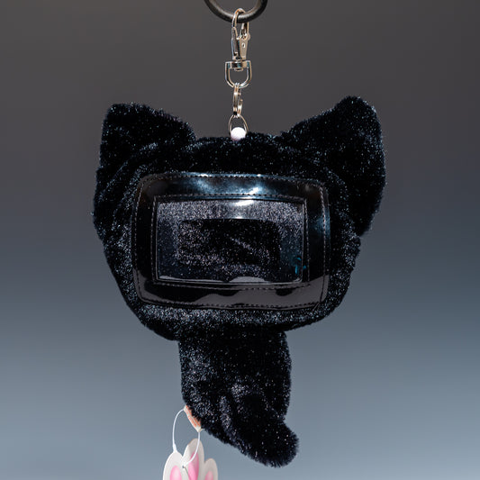 シナダ SHINADA ぬいぐるみ Big Face ビックフェイス cat パスケース クロ BFC-0168B 後ろ