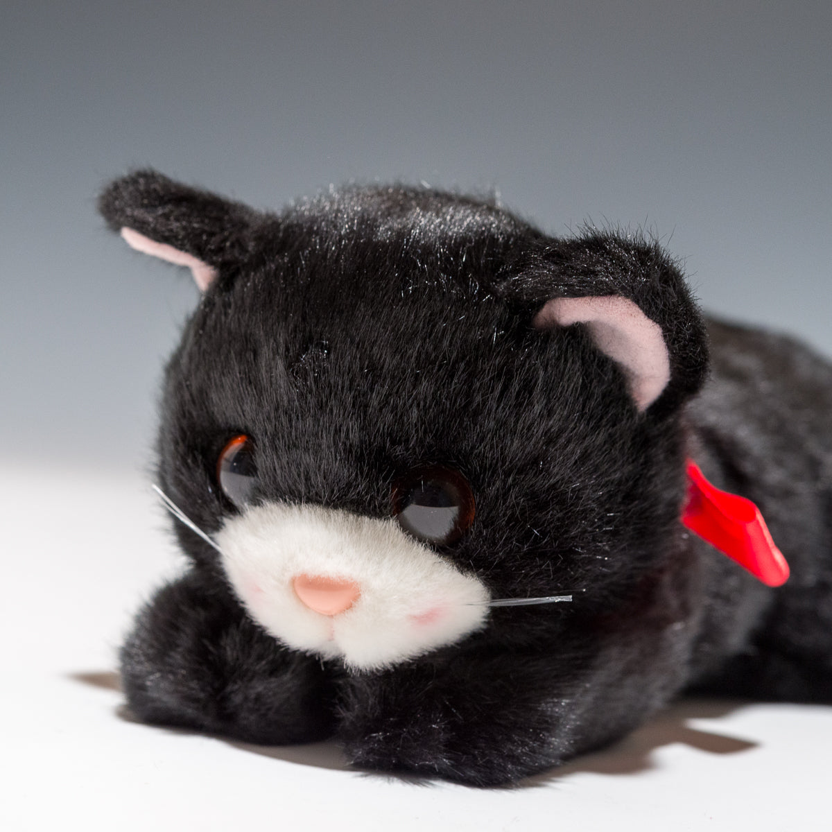 たけのこ TAKENOKO ぬいぐるみ リボンネコ クロネコ 15785 左横顔