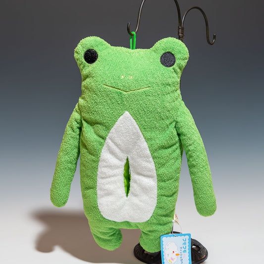 シナダ SHINADA ぬいぐるみ フモフモさん ティッシュカバー けろーにょ緑 FMTC-0220F 正面2