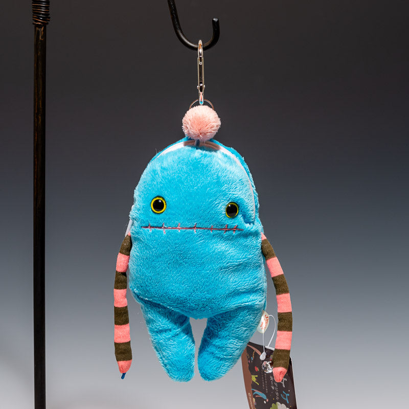 シナダ SHINADA ぬいぐるみ モケケ マルチデジタルポーチ アロ (BL)の正面